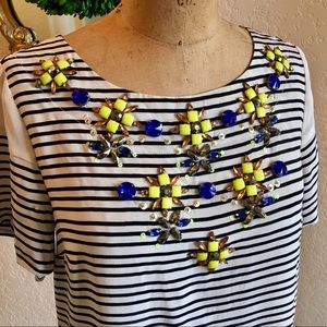 MADISON MARCUS Striped Jeweled Dress